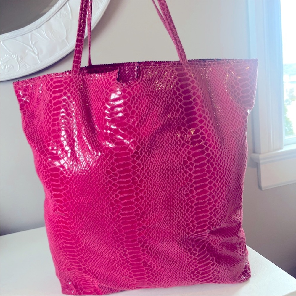 Carlos Falchi Suede large shoulder bag hot pink